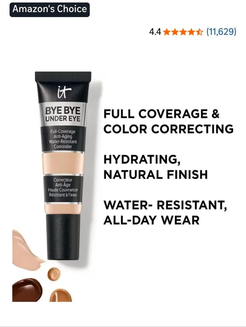 It Cosmetics Bye Bye Undereye 33.5 Tan Neutral Unopened NIB Full Coverage Makeup
